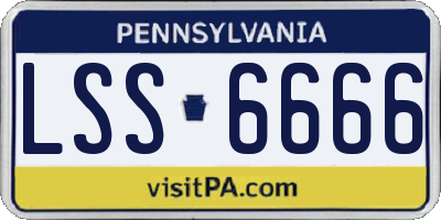 PA license plate LSS6666