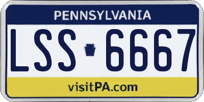 PA license plate LSS6667