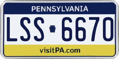 PA license plate LSS6670