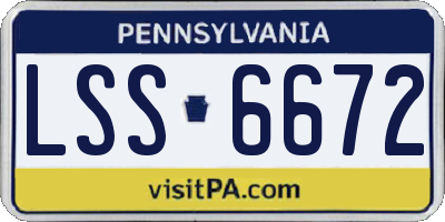 PA license plate LSS6672