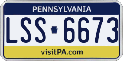PA license plate LSS6673