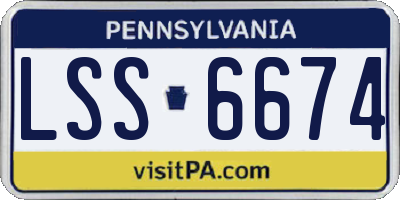 PA license plate LSS6674