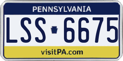 PA license plate LSS6675
