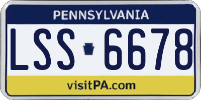 PA license plate LSS6678
