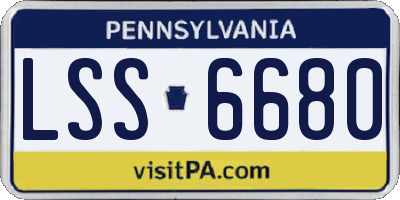 PA license plate LSS6680