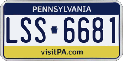 PA license plate LSS6681