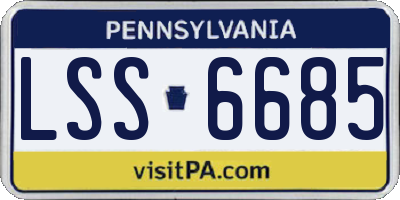 PA license plate LSS6685