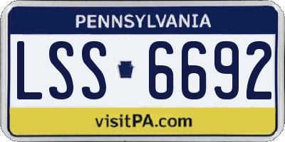 PA license plate LSS6692