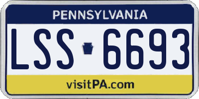 PA license plate LSS6693