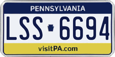 PA license plate LSS6694