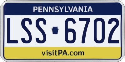 PA license plate LSS6702