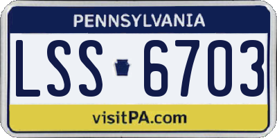 PA license plate LSS6703