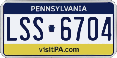 PA license plate LSS6704