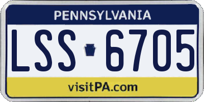 PA license plate LSS6705