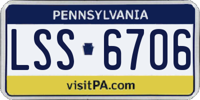 PA license plate LSS6706