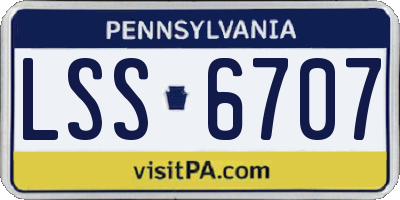 PA license plate LSS6707