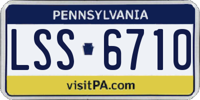 PA license plate LSS6710
