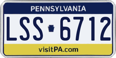PA license plate LSS6712