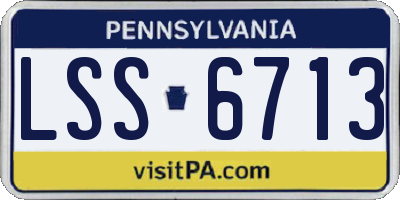 PA license plate LSS6713