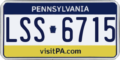 PA license plate LSS6715