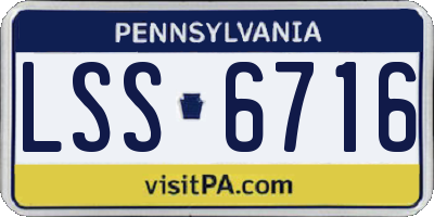 PA license plate LSS6716