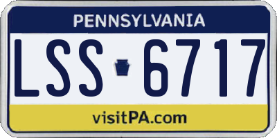 PA license plate LSS6717
