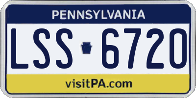 PA license plate LSS6720