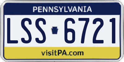 PA license plate LSS6721