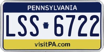 PA license plate LSS6722
