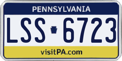PA license plate LSS6723