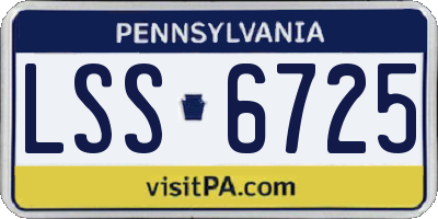 PA license plate LSS6725