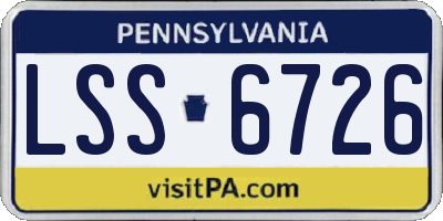 PA license plate LSS6726