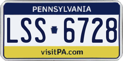 PA license plate LSS6728