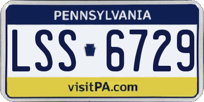 PA license plate LSS6729