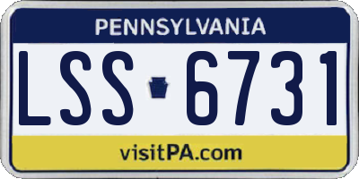 PA license plate LSS6731