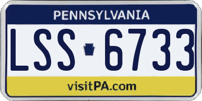 PA license plate LSS6733