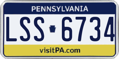 PA license plate LSS6734