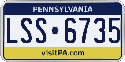 PA license plate LSS6735