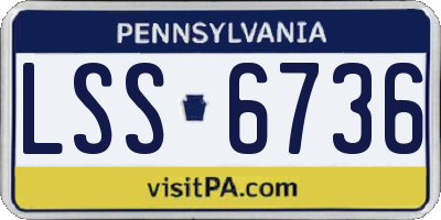 PA license plate LSS6736