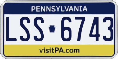 PA license plate LSS6743
