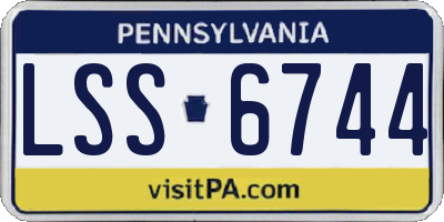PA license plate LSS6744