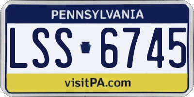 PA license plate LSS6745