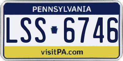 PA license plate LSS6746