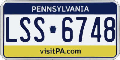 PA license plate LSS6748