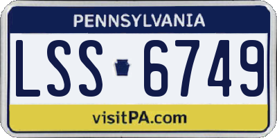 PA license plate LSS6749