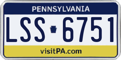 PA license plate LSS6751