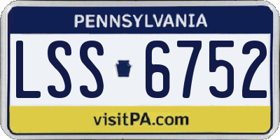 PA license plate LSS6752