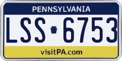 PA license plate LSS6753