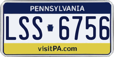 PA license plate LSS6756