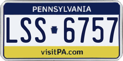 PA license plate LSS6757